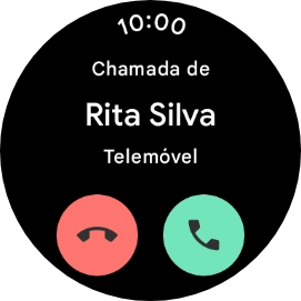 Prima o ícone para atender uma chamada para atender a chamada.