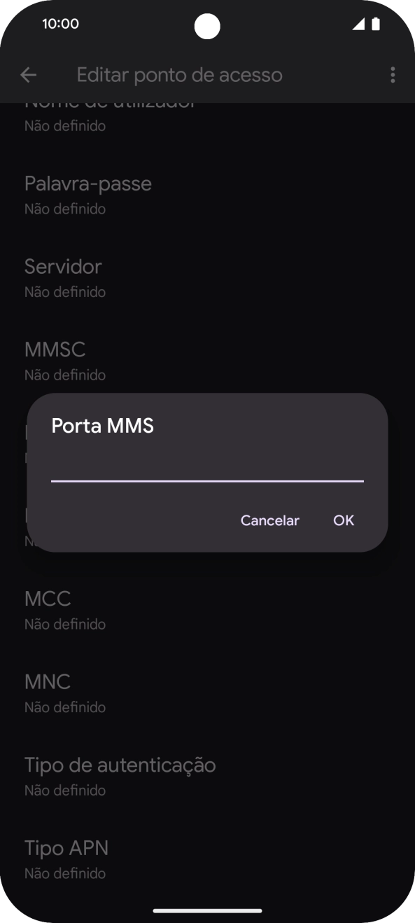Introduza 80 e prima OK.