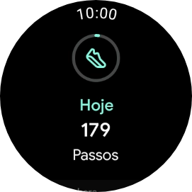 Deslize o dedo para a direita a partir do lado esquerdo do ecrã, para voltar à vista geral da sua atividade diária.