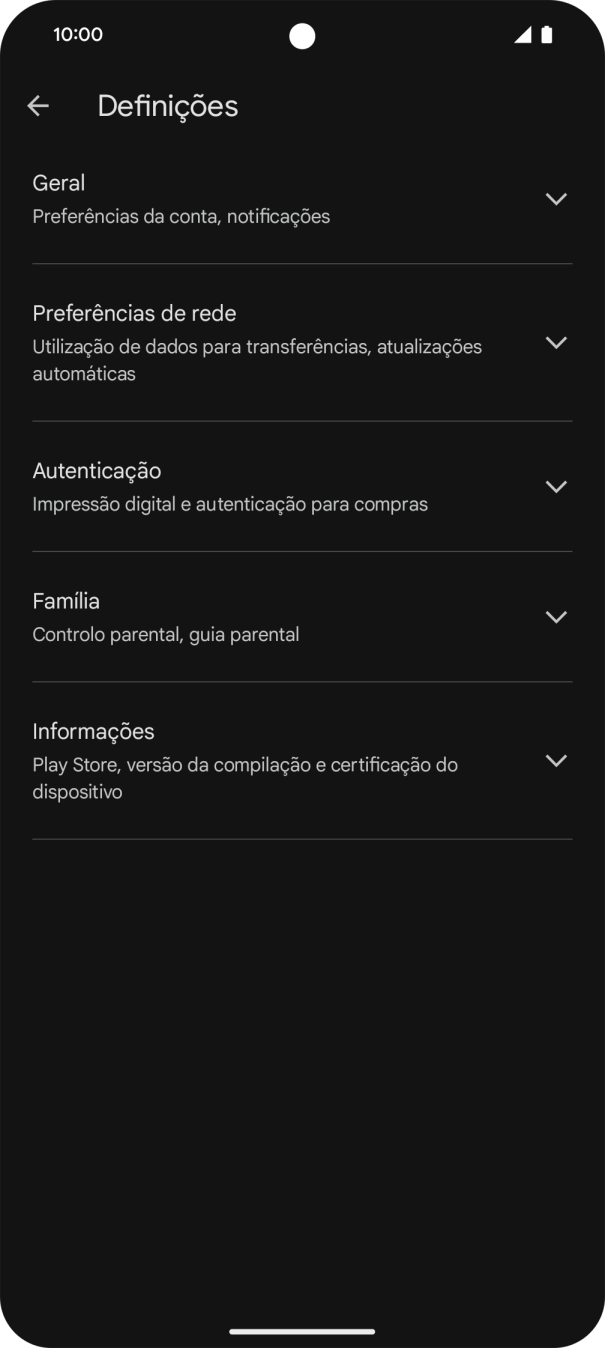 Prima Preferências de rede.