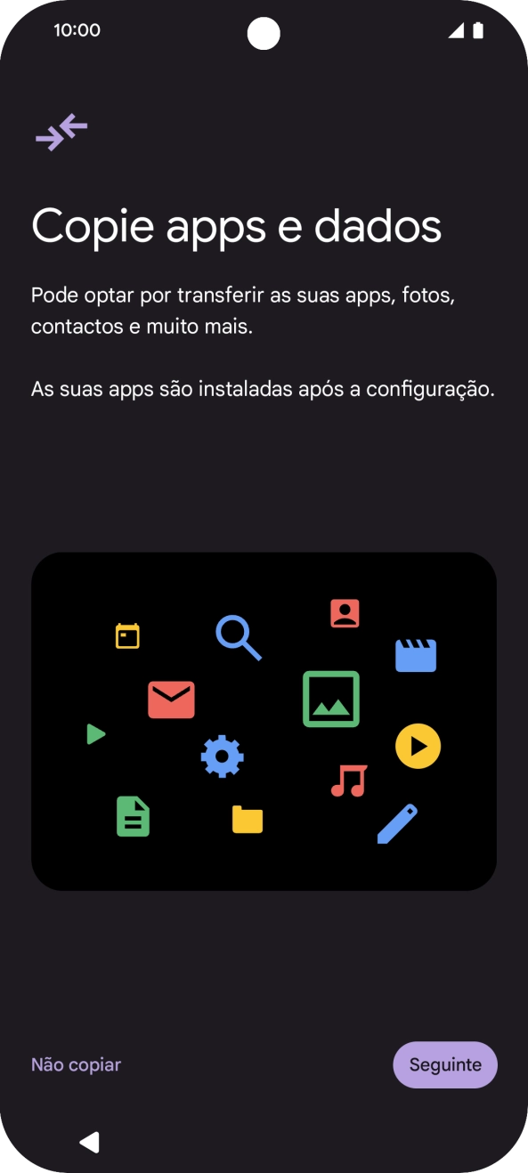 Siga as indicações no ecrã para terminar a ativação.
