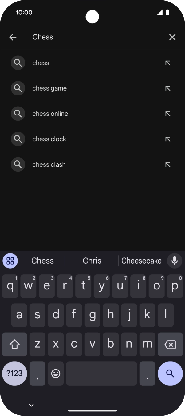 Introduza o nome ou categoria da app pretendida e prima o ícone para pesquisar.
