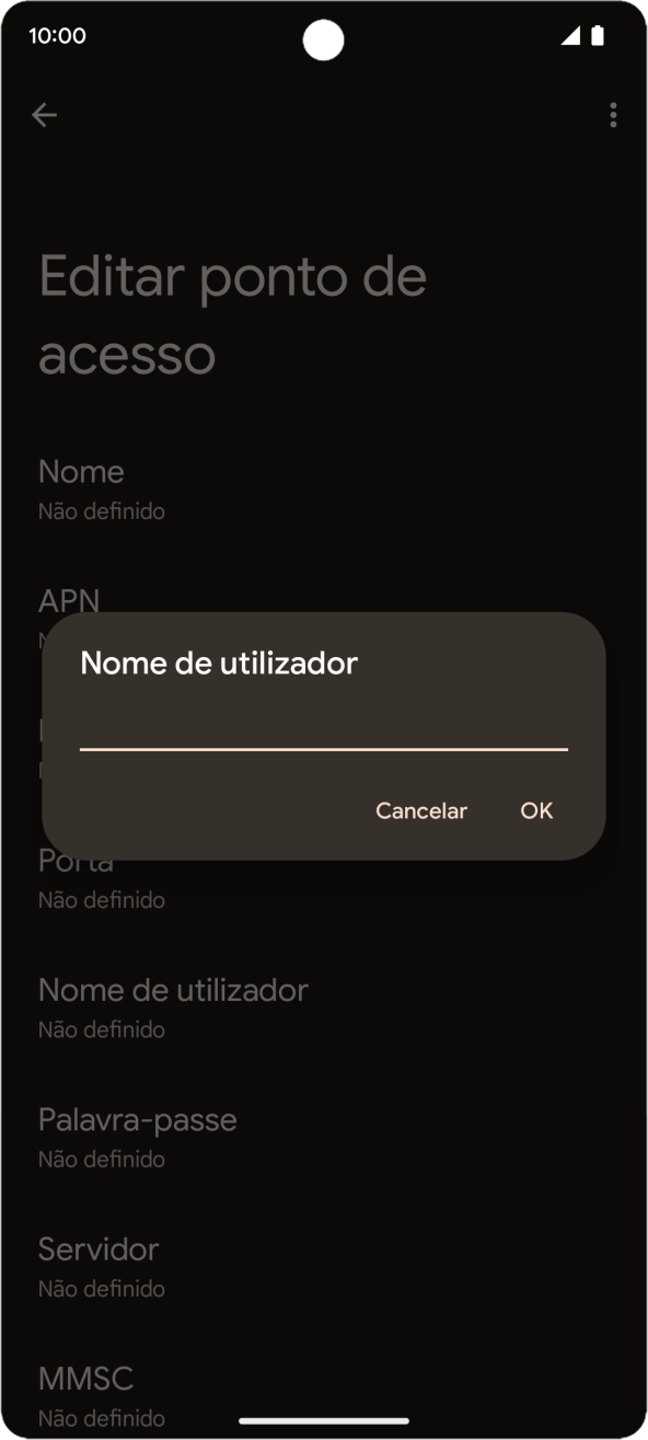 Introduza vodafone e prima OK.
