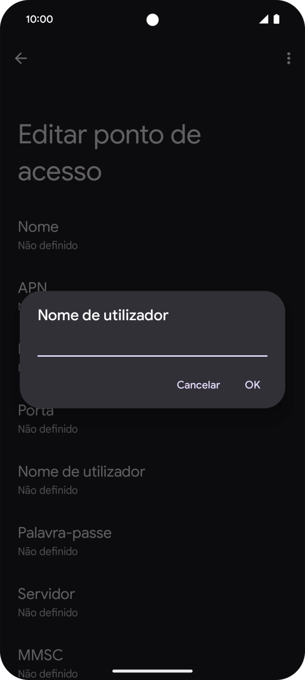 Introduza vodafone e prima OK.