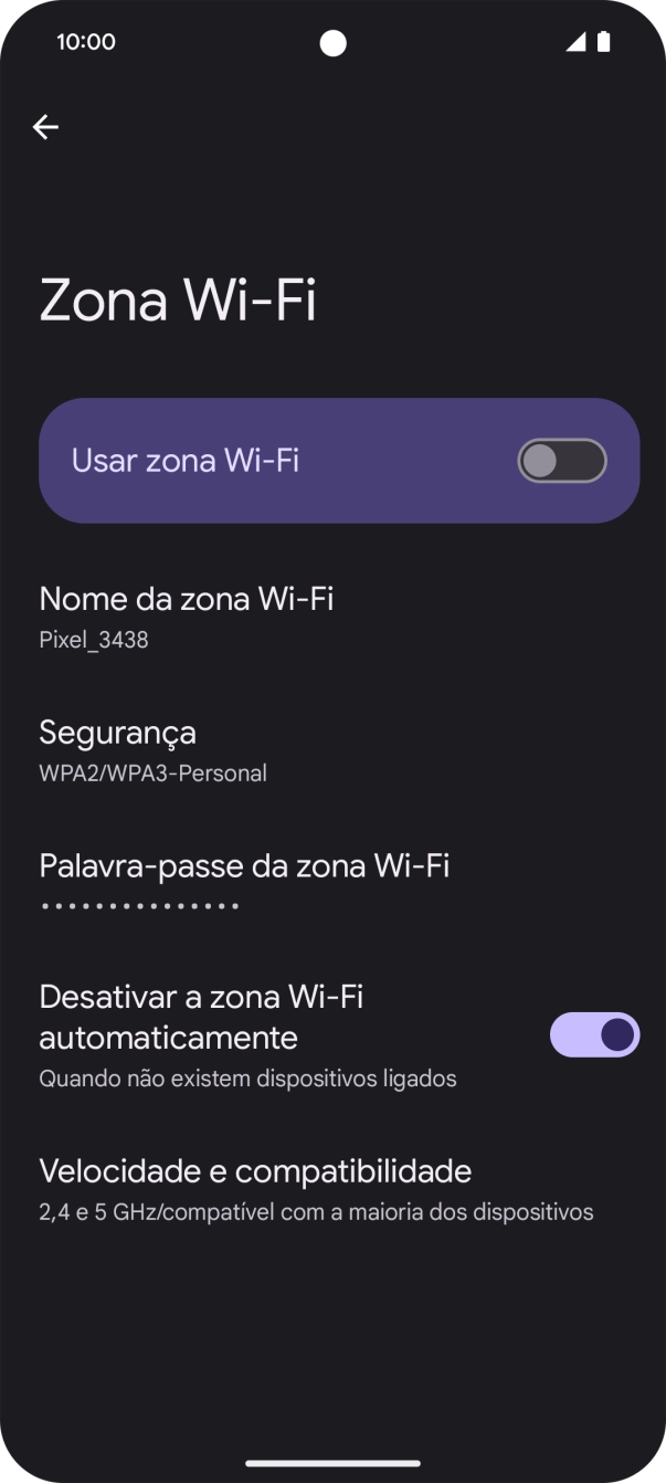 Prima Nome da zona Wi-Fi.