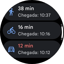 Prima o meio de transporte pretendido.