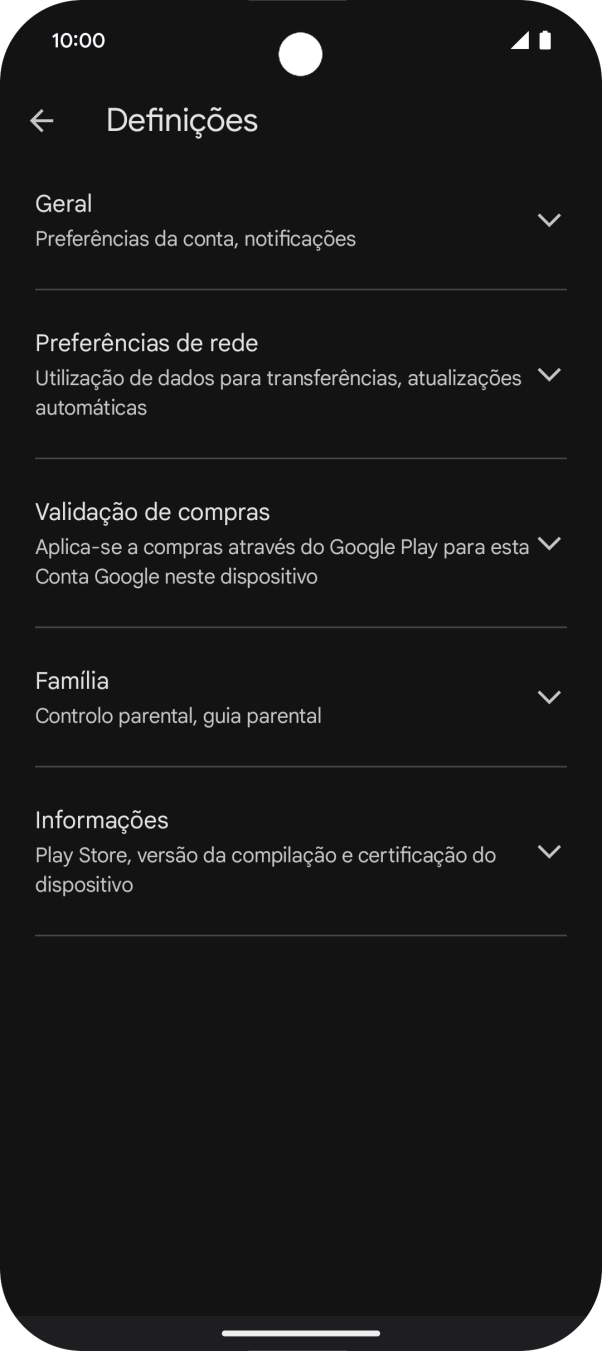 Prima Preferências de rede.