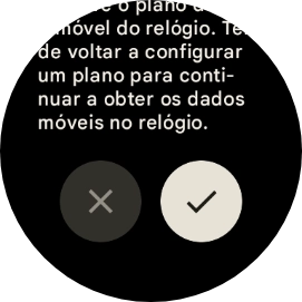 Prima o ícone para aceitar. Aguarde um momento enquanto o smartwatch restabelece as definições originais. Siga as indicações no ecrã para configurar o smartwatch de modo a que este fique pronto a ser utilizado.