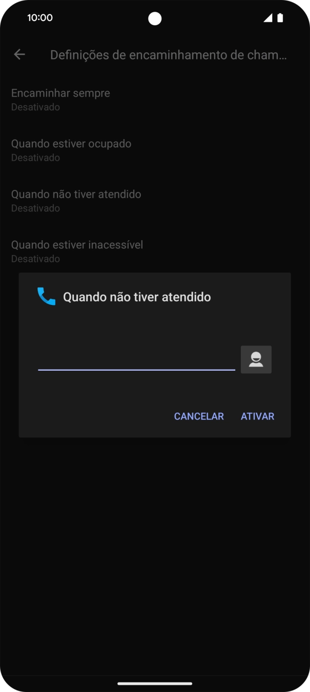 Introduza 123 e prima ATIVAR.