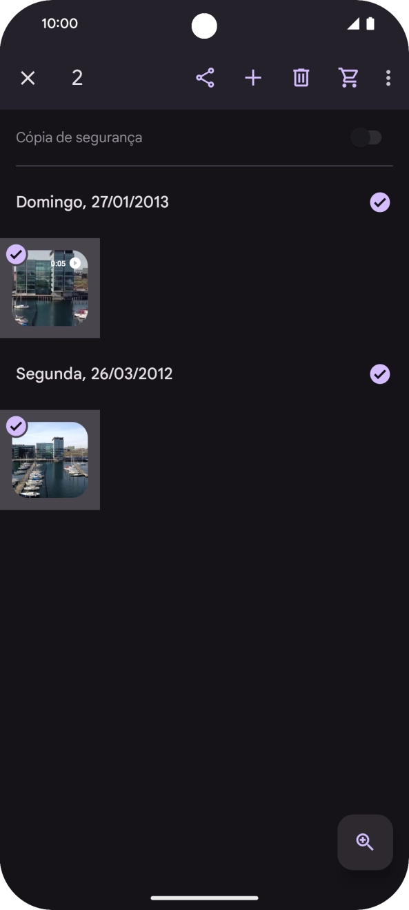 Prima o ícone para partilhar.