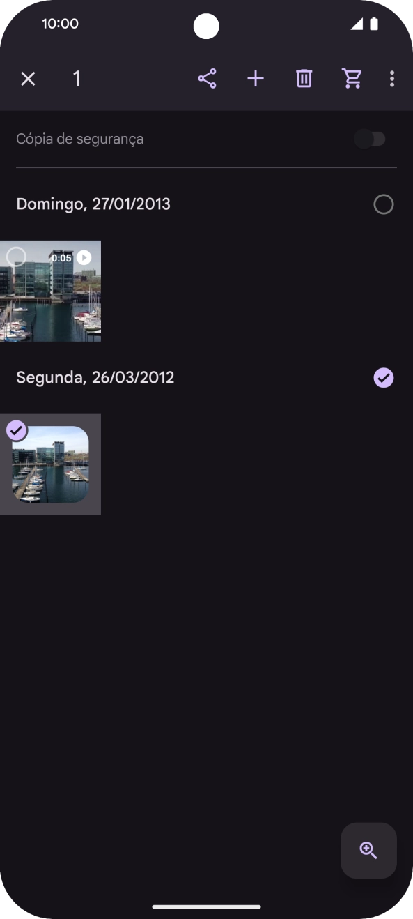 Prima as imagens ou vídeos pretendidos para os adicionar.