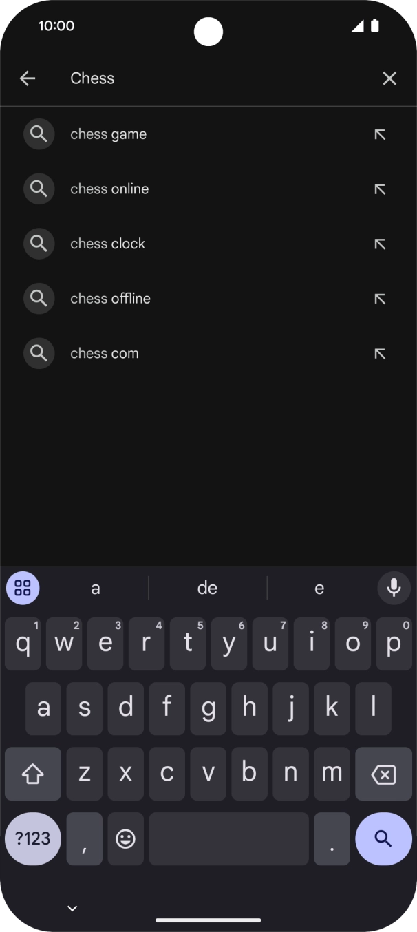 Introduza o nome ou categoria da app pretendida e prima o ícone para pesquisar.