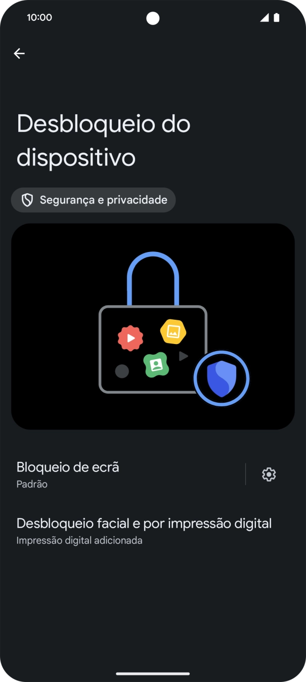 Prima Bloqueio de ecrã e introduza o código adicional de bloqueio do telefone que criou anteriormente.