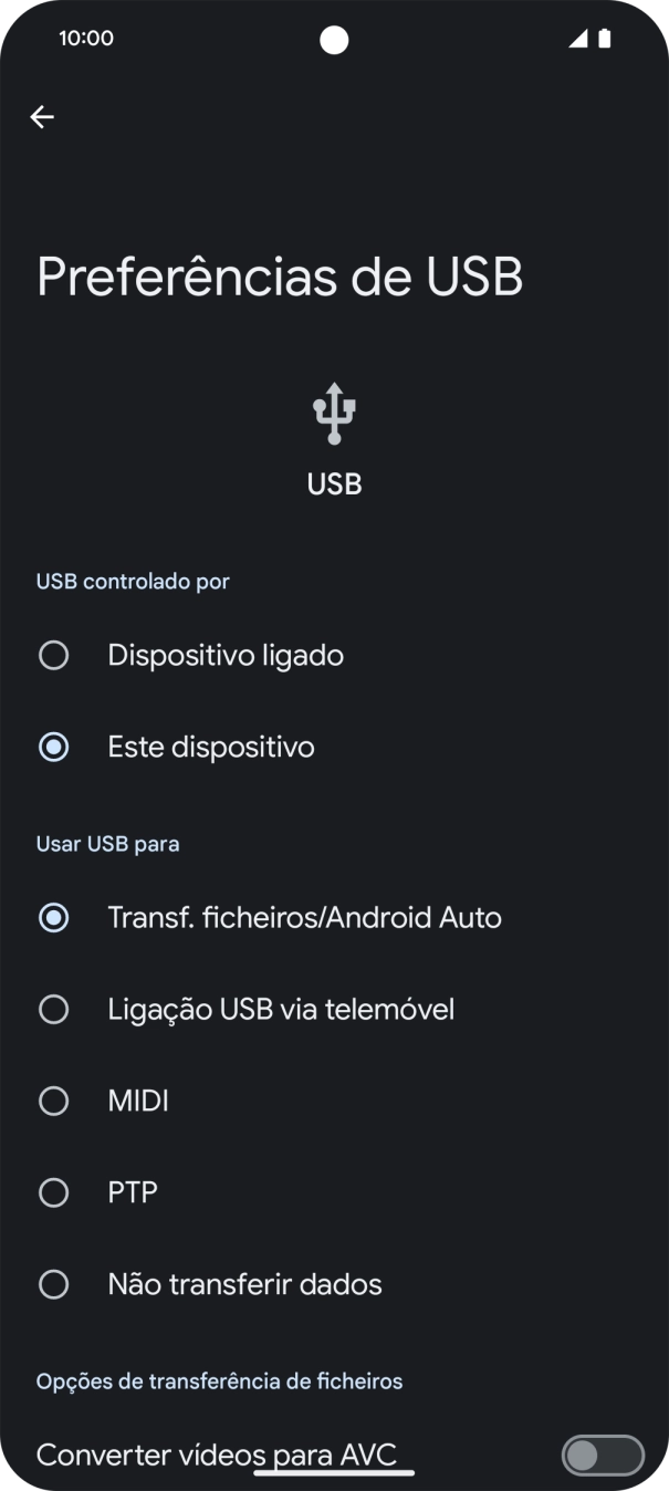 Prima Transf. ficheiros/Android Auto.