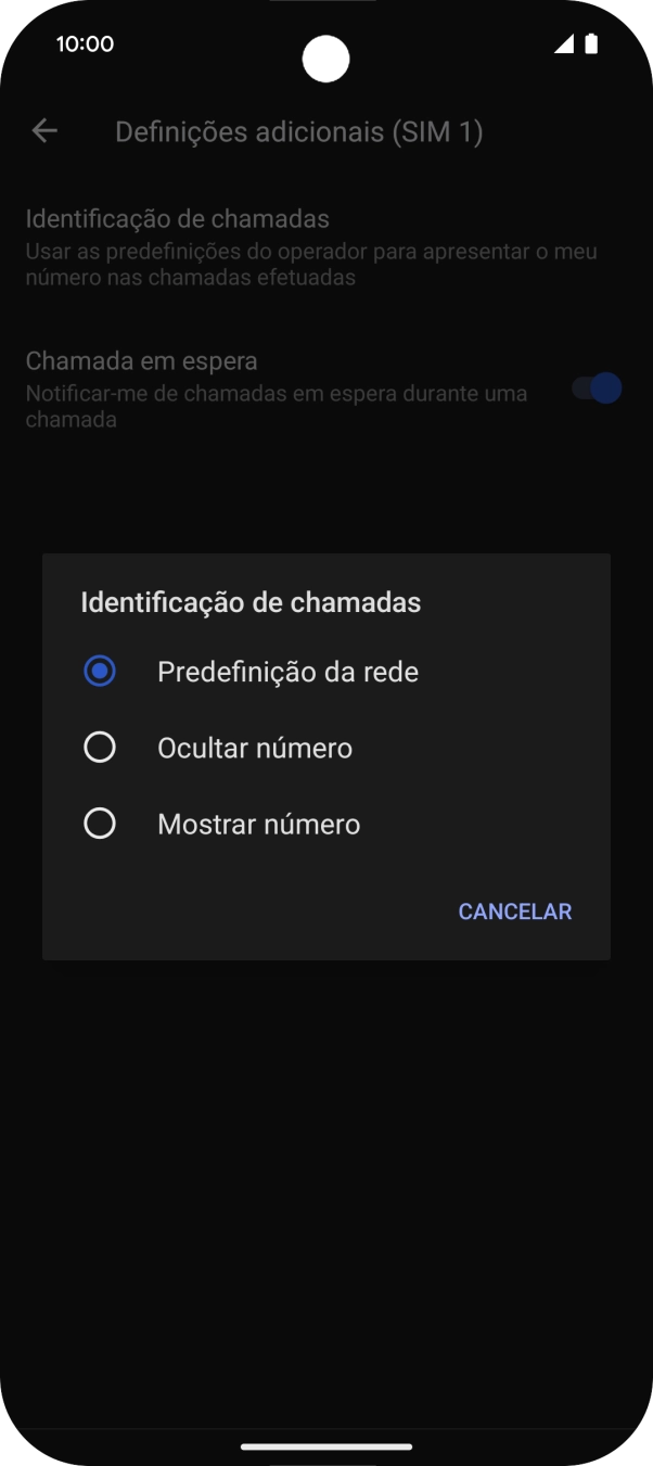 Prima Mostrar número para ativar a visualização do seu número.