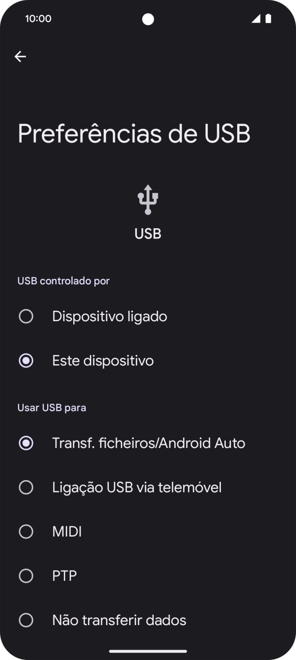 Prima Transf. ficheiros/Android Auto.