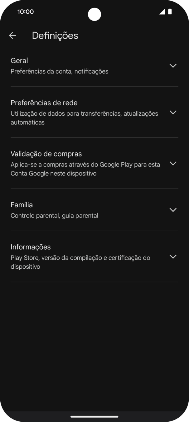 Prima Preferências de rede.