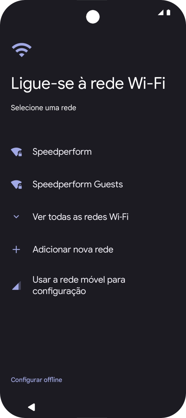 Prima a rede Wi-Fi pretendida.