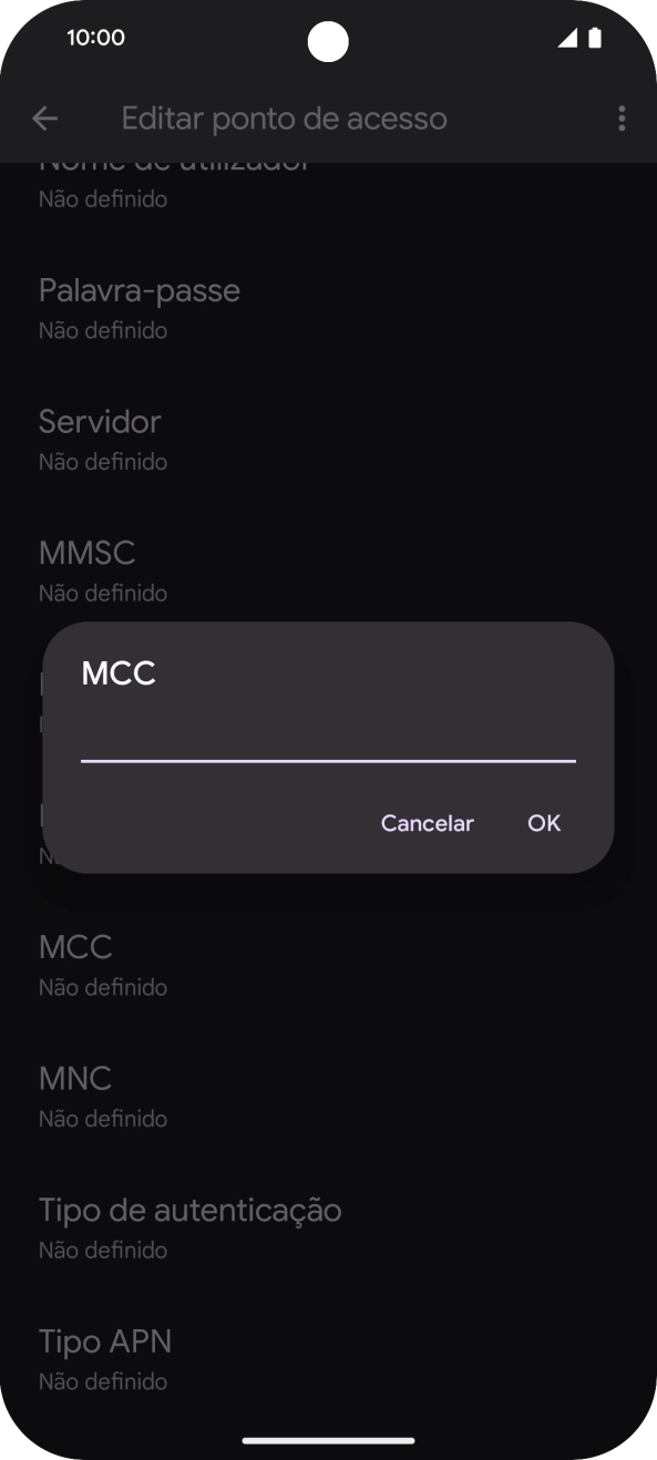 Introduza 268 e prima OK.