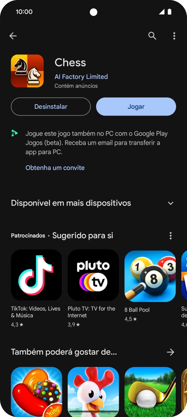 Para voltar ao ecrã inicial, deslize o dedo de baixo para cima a partir da base do ecrã.