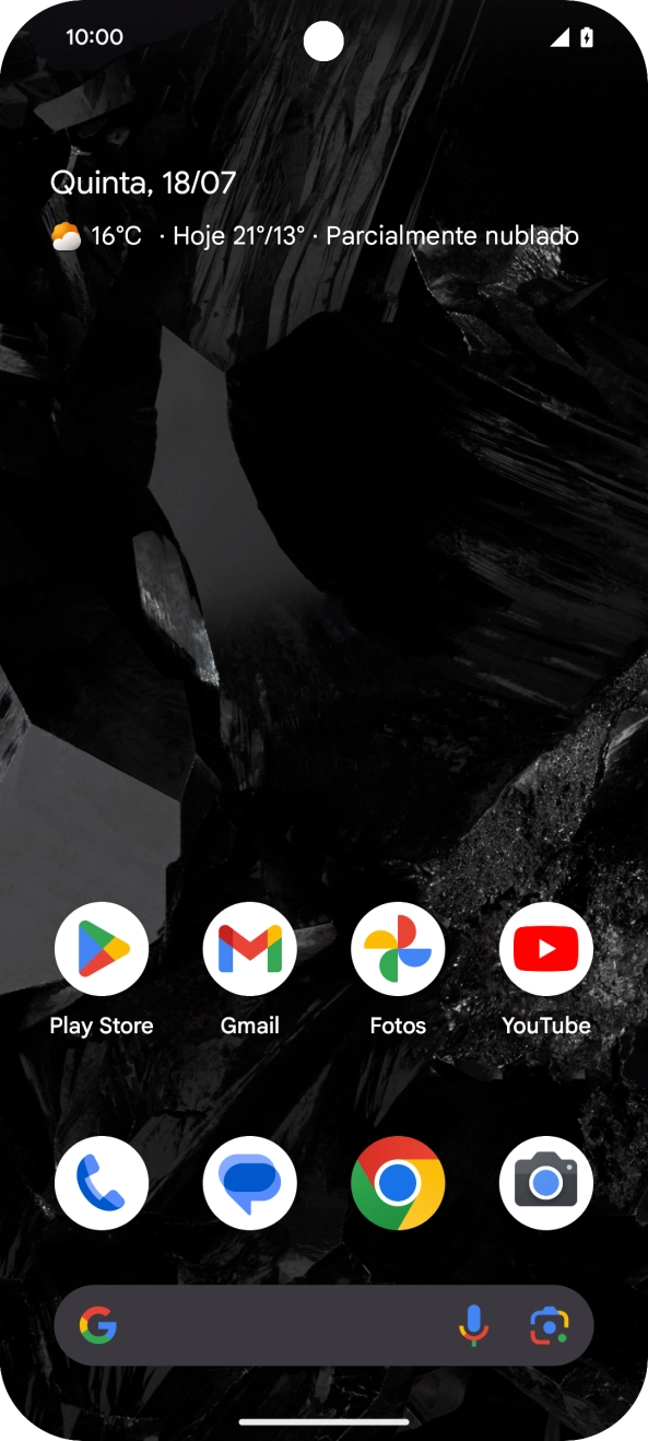 Quando o ícone de bateria em carregamento for mostrado no ecrã, a bateria está em carregamento.