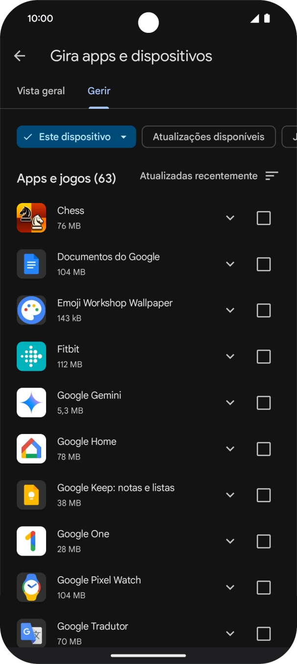Prima a app pretendida.