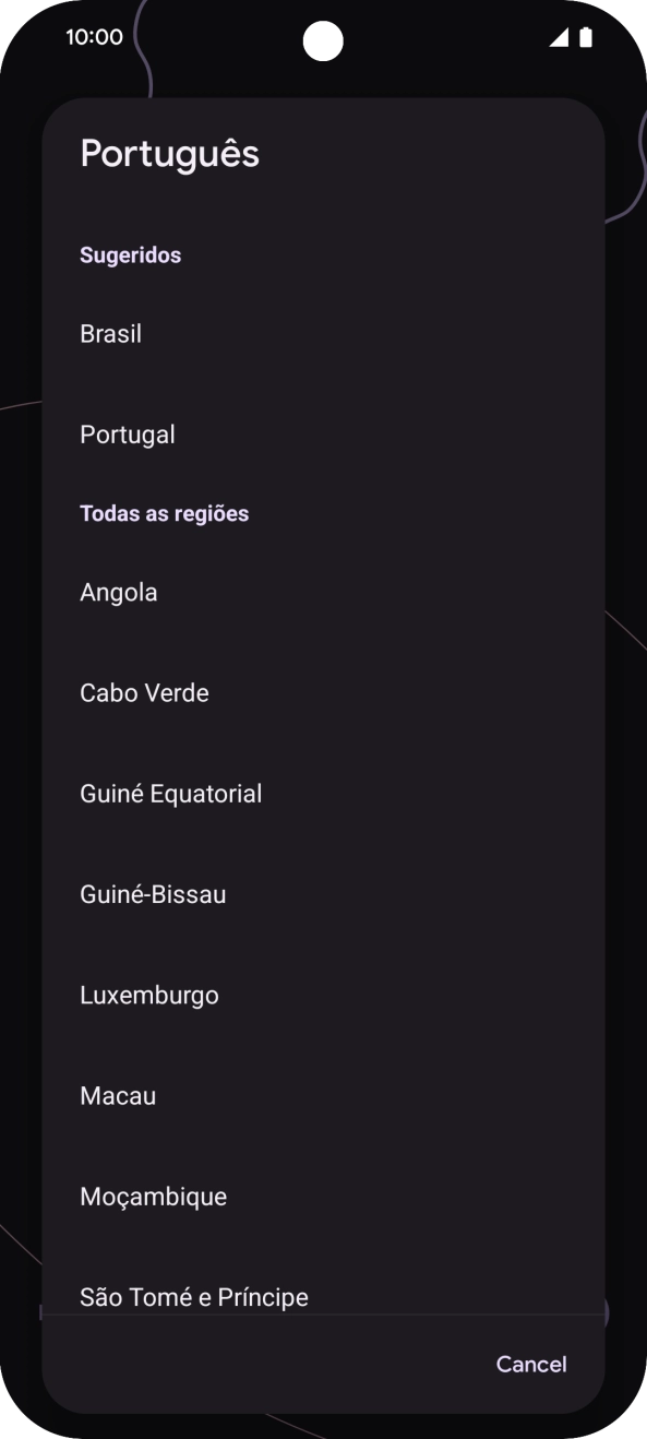 Prima a área ou país pretendido.