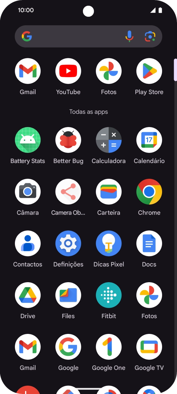 Prima Fotos e vá até à pasta pretendida.