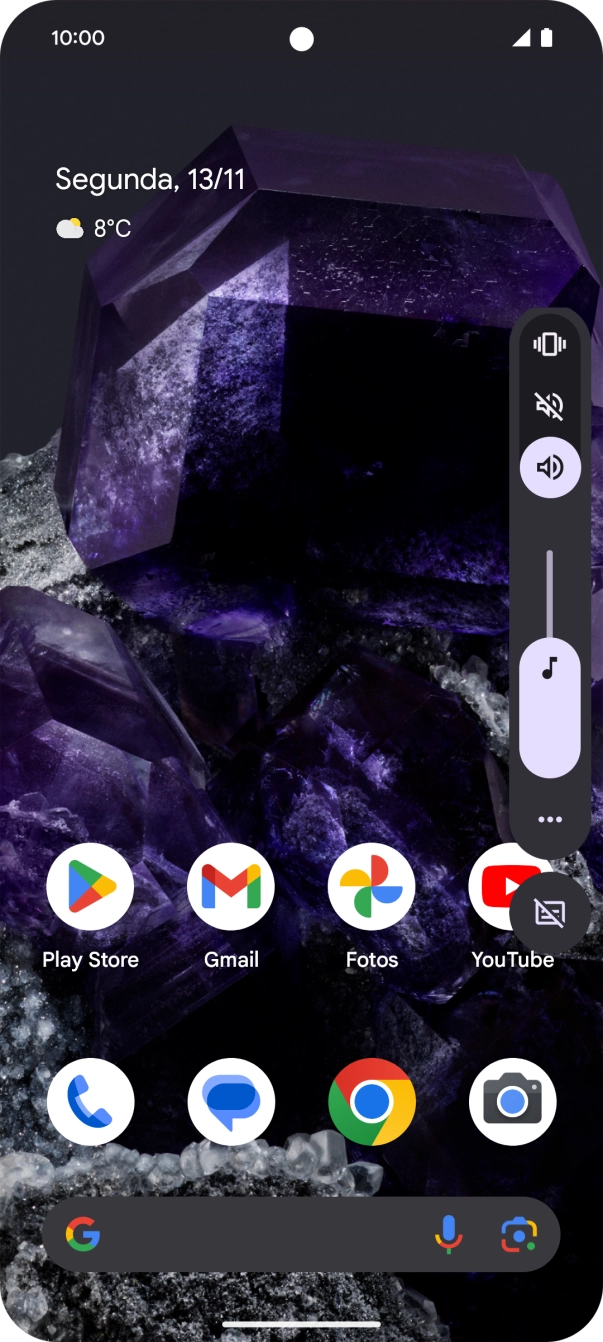 Prima o ícone de perfil silencioso para ativar a função.