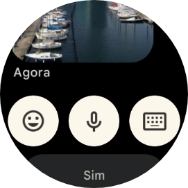 Prima o ícone de microfone.