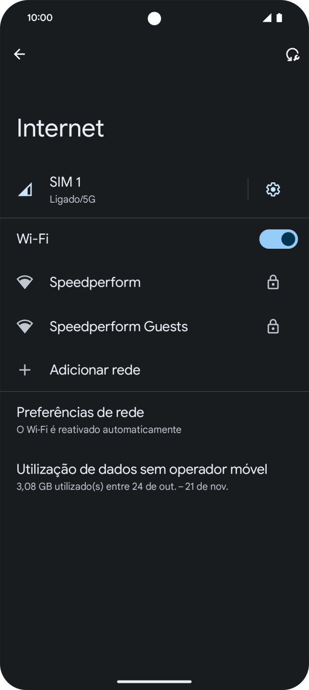 Prima a rede Wi-Fi pretendida.