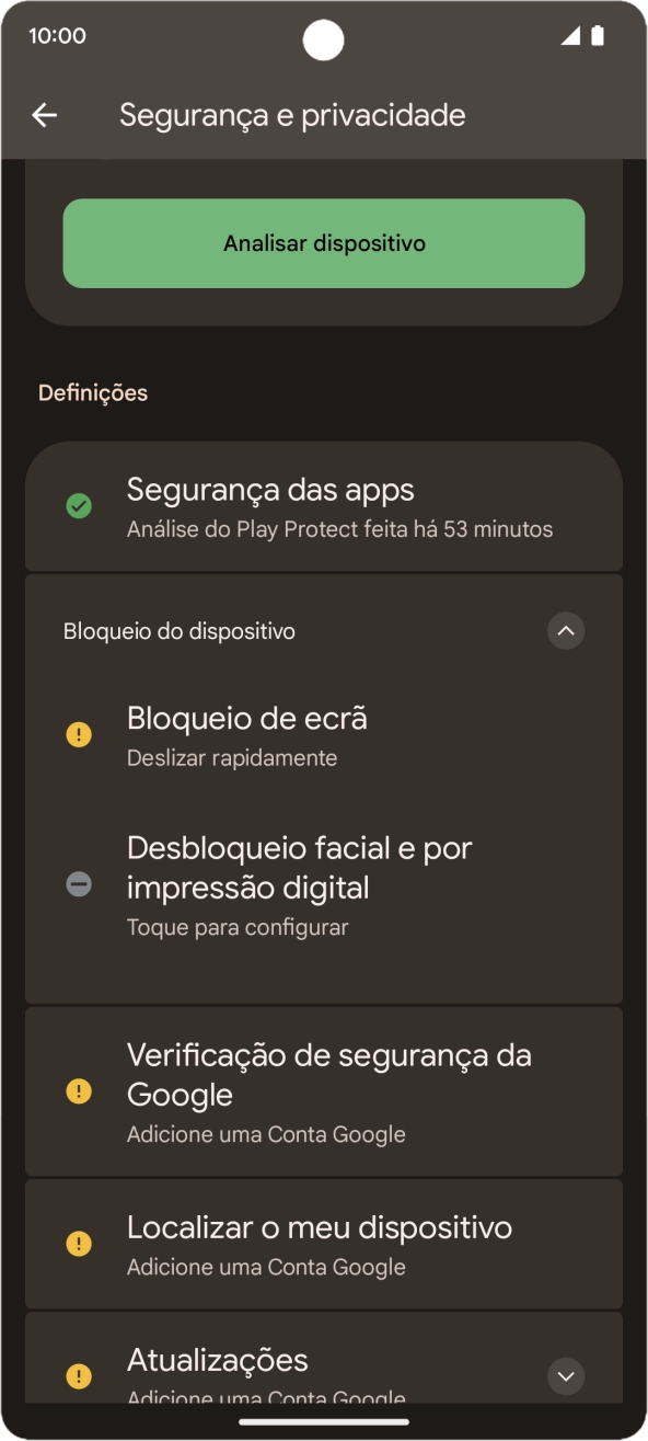 Prima Desbloqueio facial e por impressão digital.