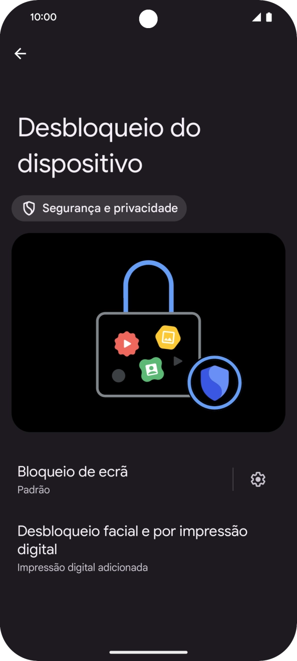 Prima Bloqueio de ecrã e introduza o código adicional de bloqueio do telefone que criou anteriormente.