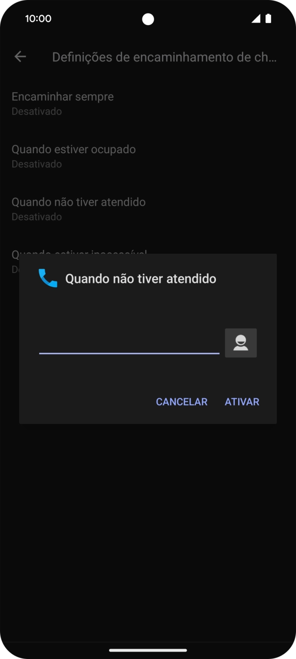 Introduza 123 e prima ATIVAR.