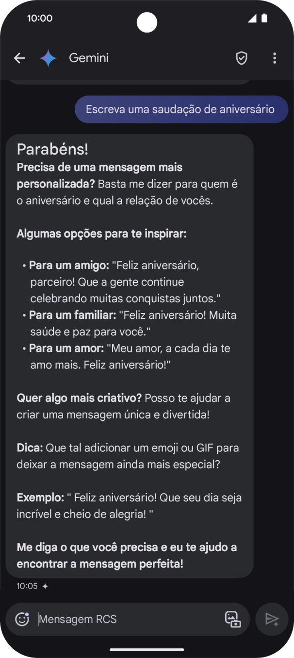 As sugestões de texto da Gemini são agora mostradas no ecrã.