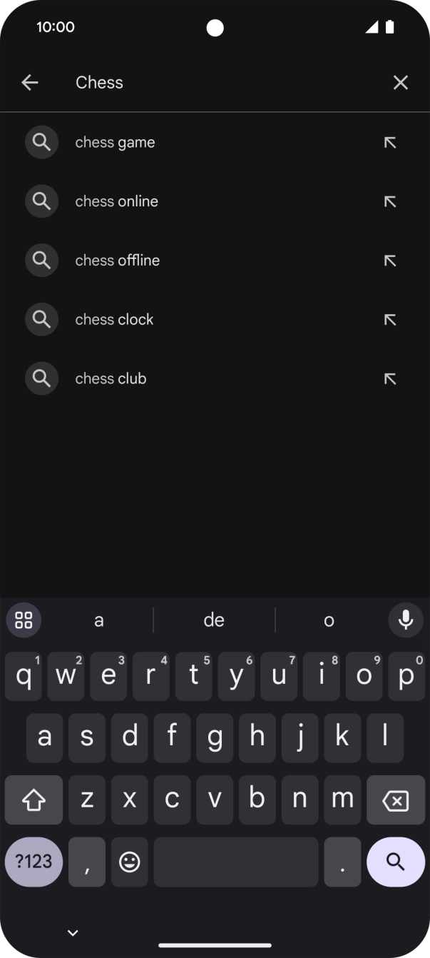 Introduza o nome ou categoria da app pretendida e prima o ícone para pesquisar.