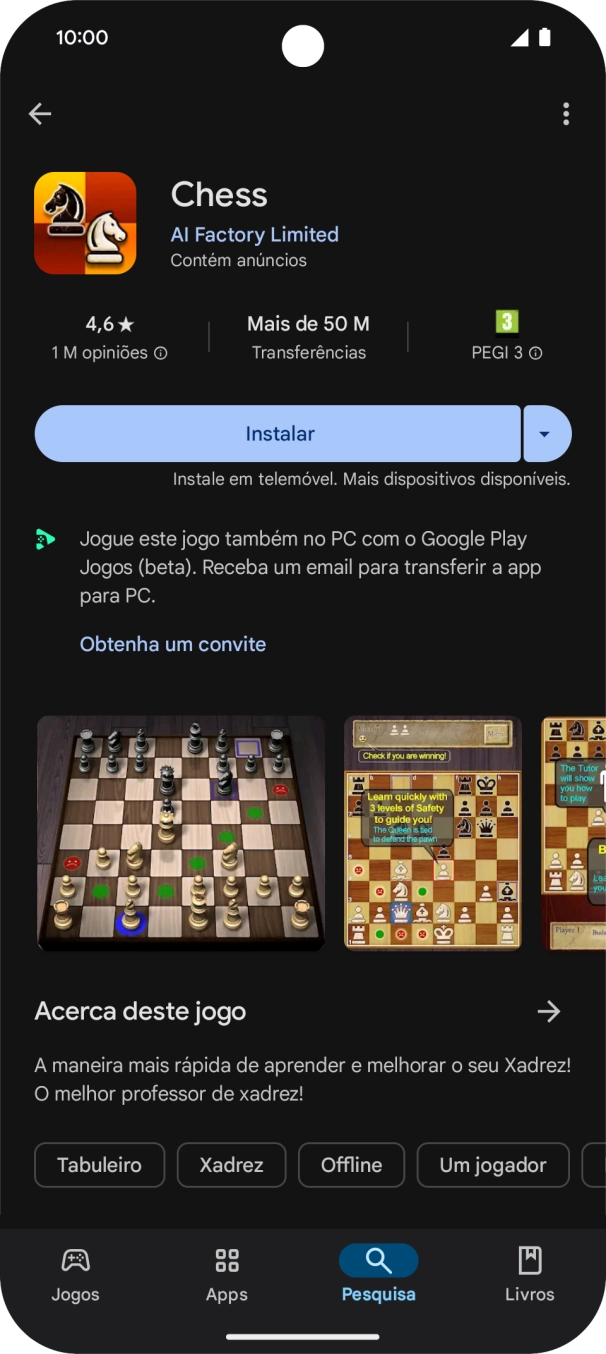 Prima Instalar e siga as indicações no ecrã para instalar a app.