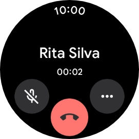 Prima o ícone para terminar a chamada.