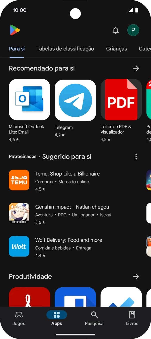 Prima o ícone de perfil.