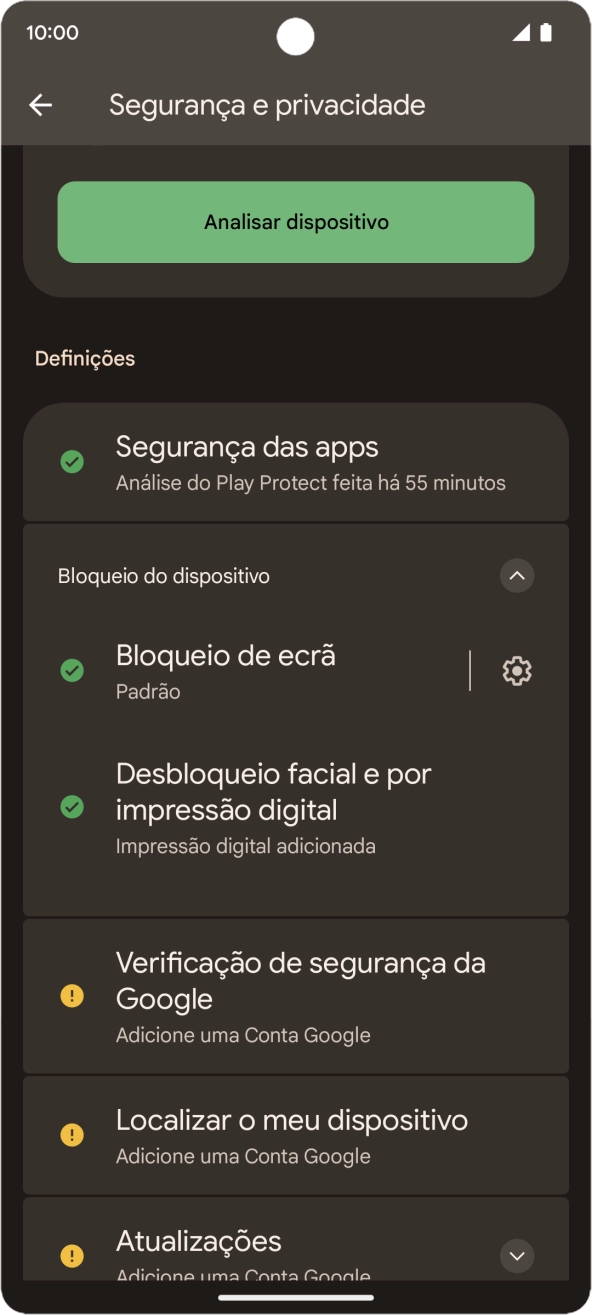 Prima Bloqueio de ecrã e introduza o código adicional de bloqueio do telefone que criou anteriormente.