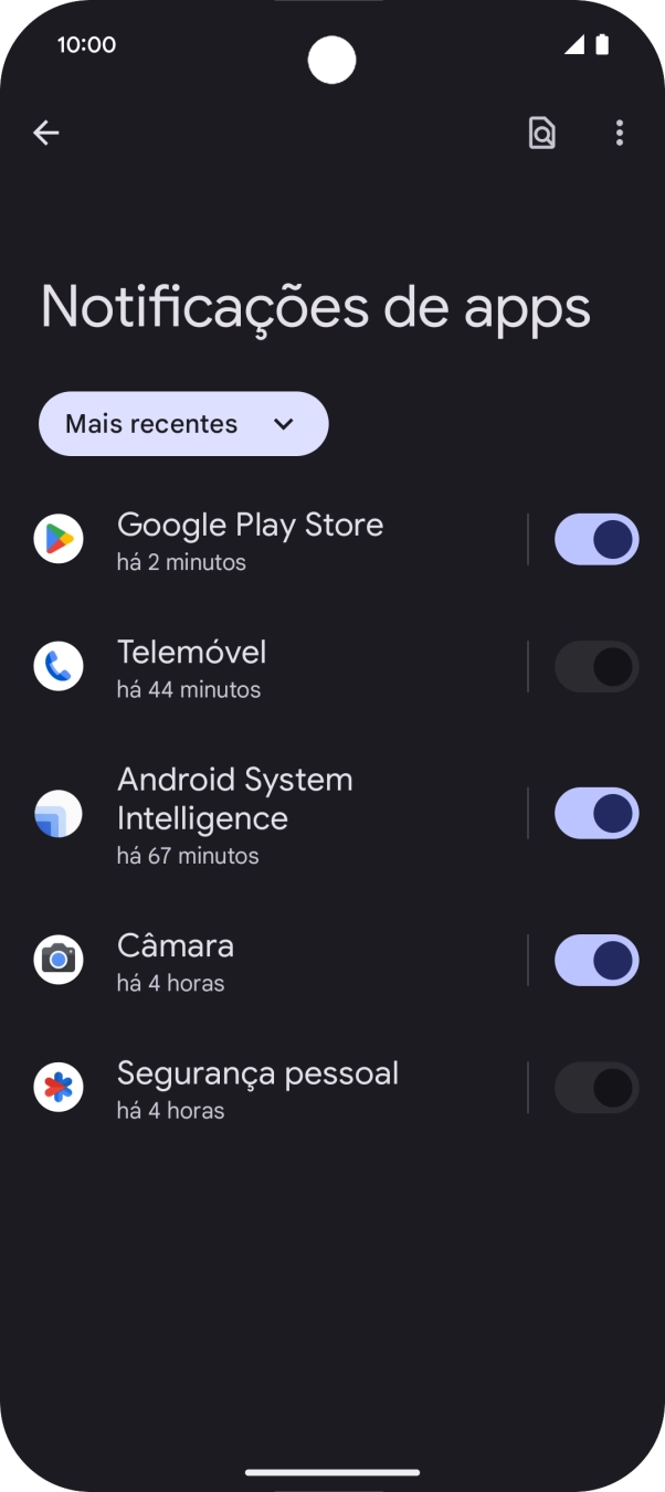 Prima a lista suspensa.