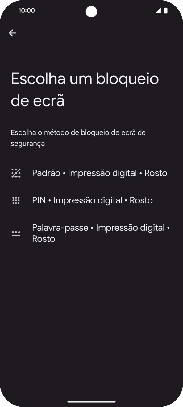 Prima o código de bloqueio do telefone pretendido e siga as indicações no ecrã para estabelecer um código de bloqueio adicional.