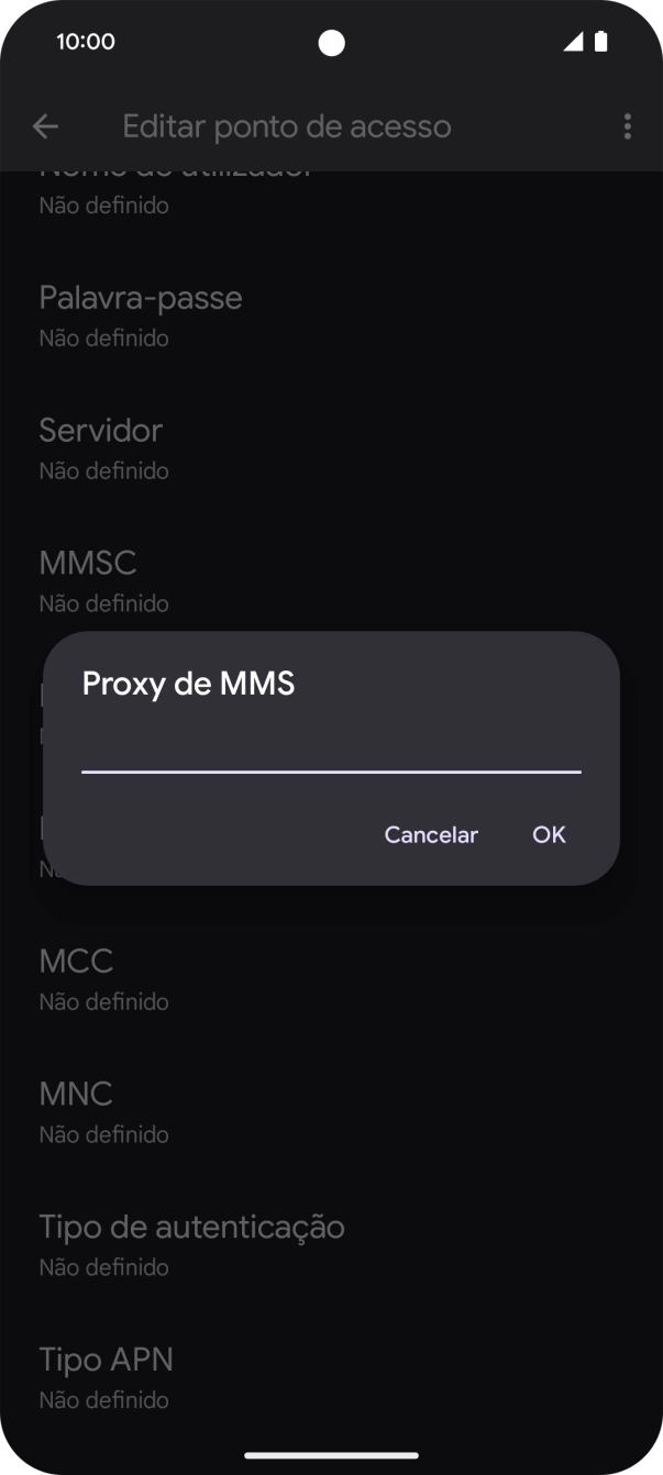 Introduza iproxy.vodafone.pt e prima OK.
