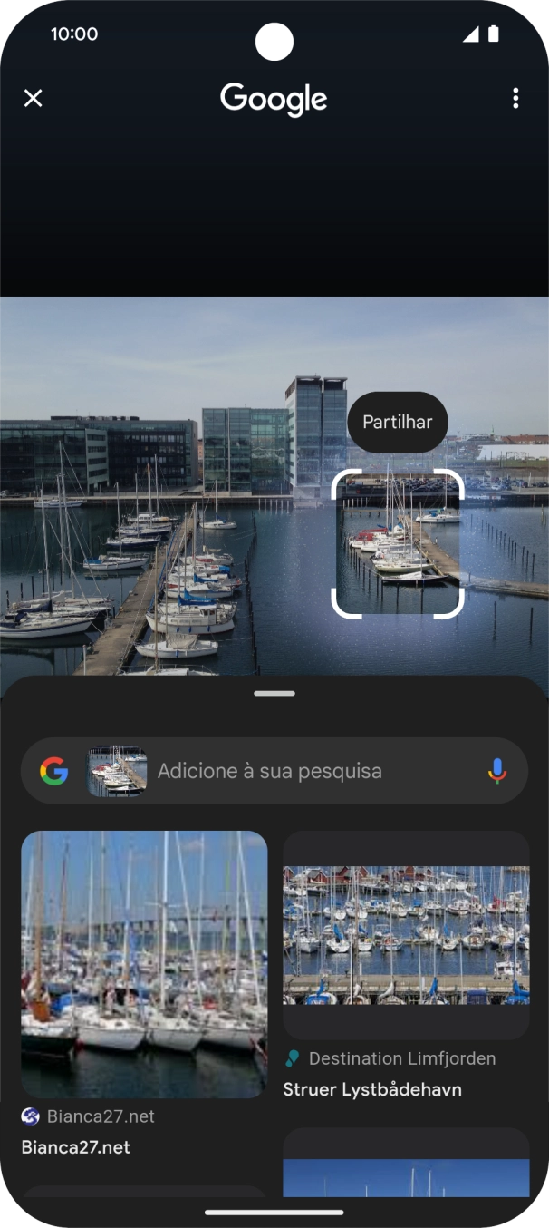 Siga as indicações no ecrã  para utilizar os resultados da pesquisa.