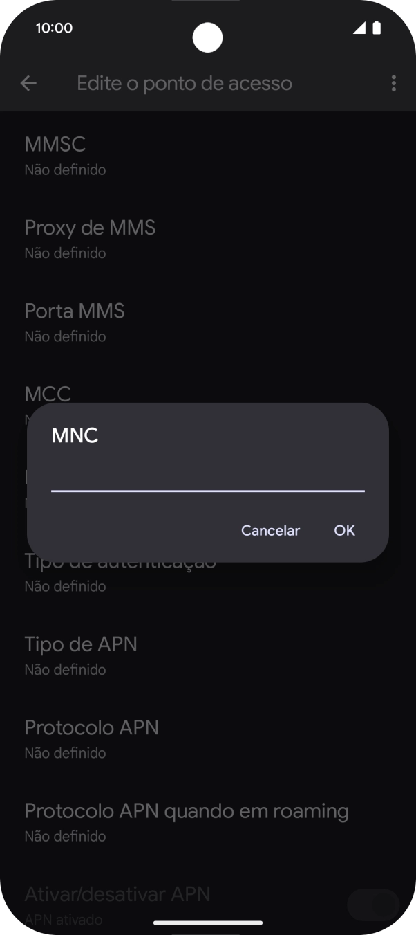 Introduza 01 e prima OK.
