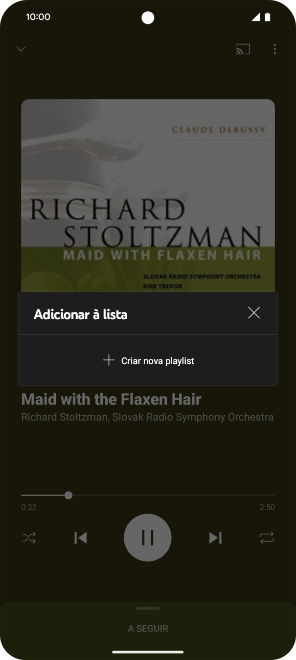 Prima Criar nova playlist.