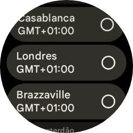 Prima o fuso horário pretendido.