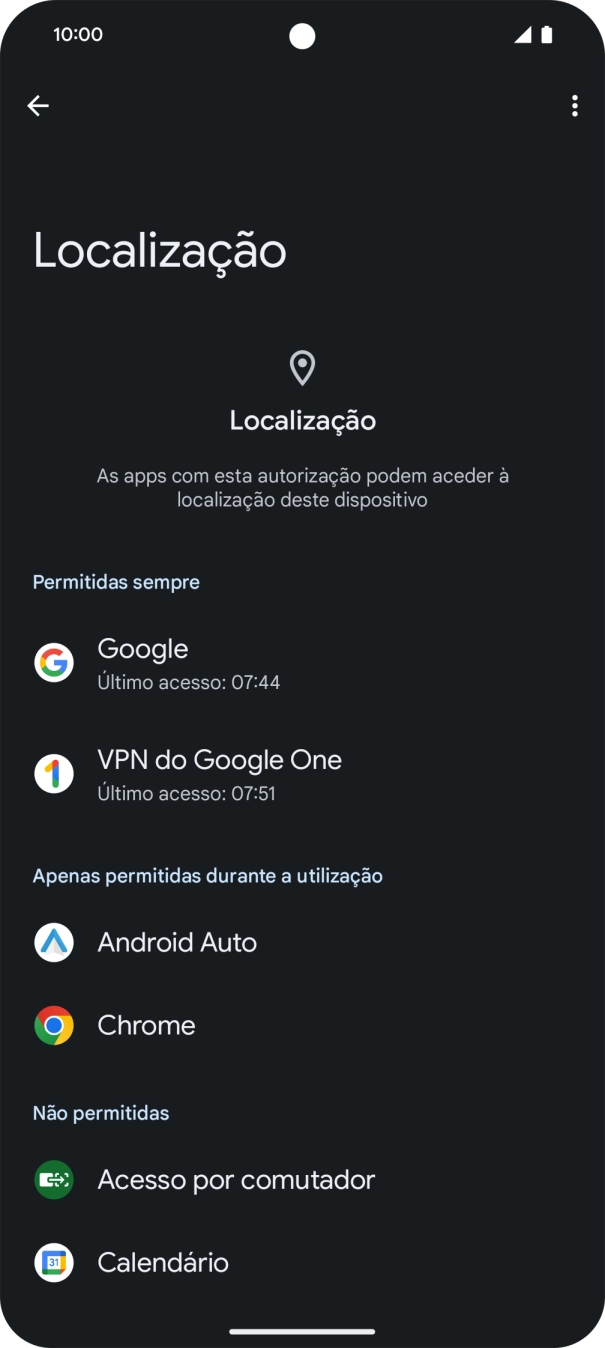 Prima a app pretendida.