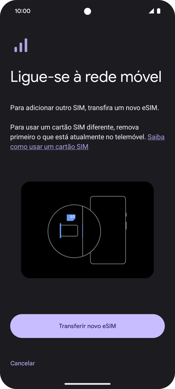 Prima Transferir novo eSIM.