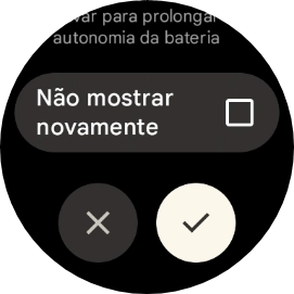 Prima o ícone para aceitar para ativar a função.